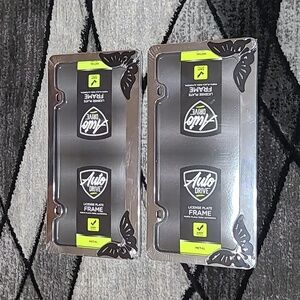 AUTO DRIVE BUTTERFLY 🦋 CHROME-SILVER METAL STANDARD LICENSE PLATE FRAMES